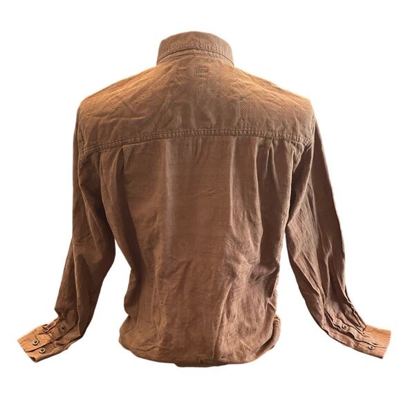 Territory Ahead Brown Textured Cotton Long Sleeve Button Front Shirt Men’s M - Picture 2 of 8
